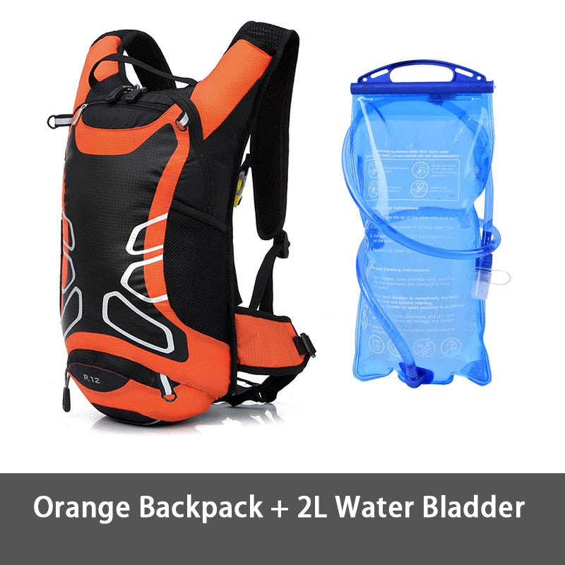 12L Cycling Hydration Backpack Outdoor Sport Night Reflective Backpack With Optional 2L Bladder Water Bag - activesportslife