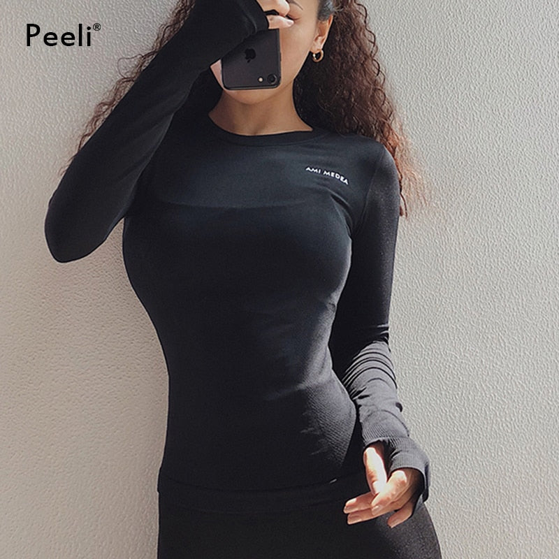 Peeli Long Sleeve Yoga Shirts Sport Top - activesportslife