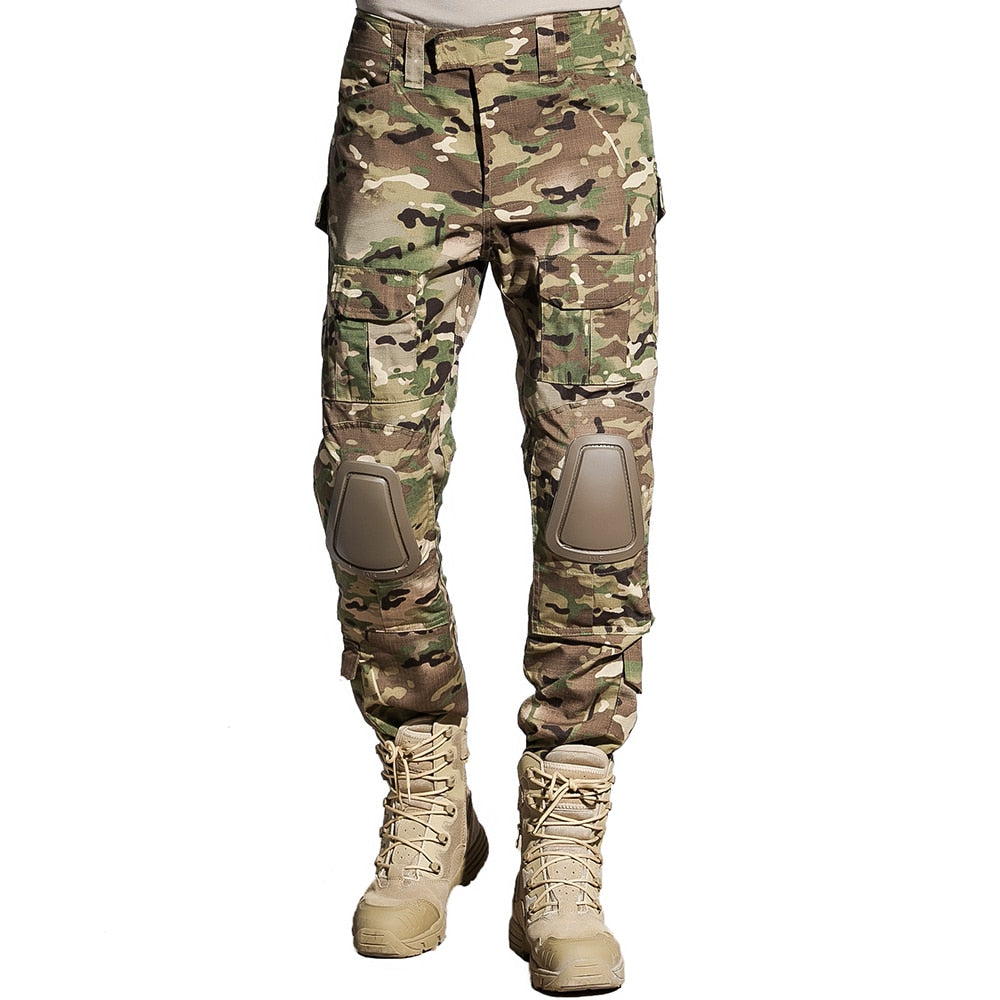 Tactical G3 BDU Camouflage Combat Uniform With Knee Pads Hunting Camo Clothes - activesportslife