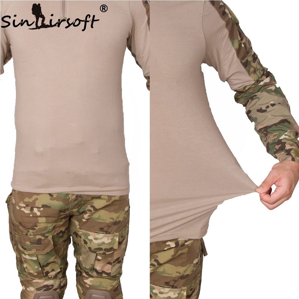 Tactical G3 BDU Camouflage Combat Uniform With Knee Pads Hunting Camo Clothes - activesportslife