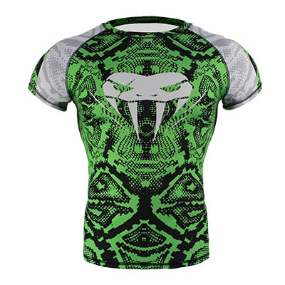 SOTF  MMA Snake Head Camouflage Fitness Breathable t shirt rashguard boxing - activesportslife