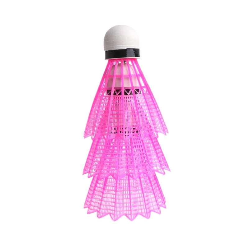 LED Badminton Ball Glowing Light Up Plastic Badminton Shuttlecocks 3pcs - activesportslife