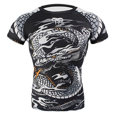 SOTF  MMA Snake Head Camouflage Fitness Breathable t shirt rashguard boxing - activesportslife