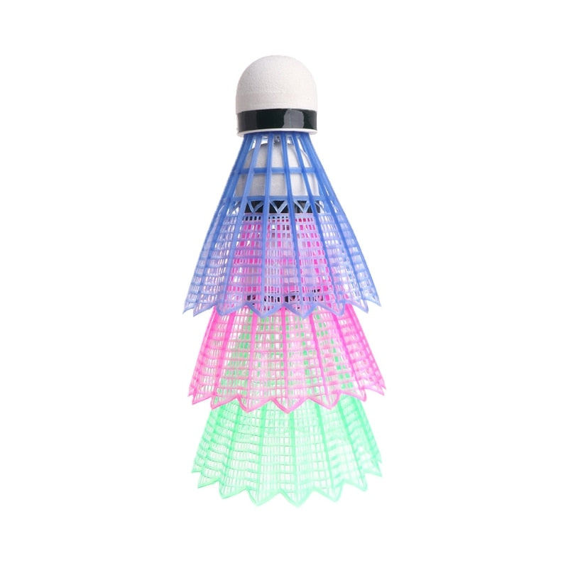 LED Badminton Ball Glowing Light Up Plastic Badminton Shuttlecocks 3pcs - activesportslife