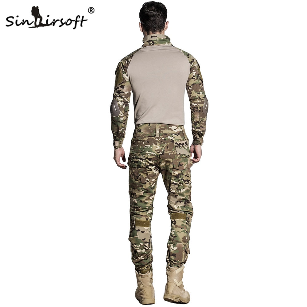 Tactical G3 BDU Camouflage Combat Uniform With Knee Pads Hunting Camo Clothes - activesportslife