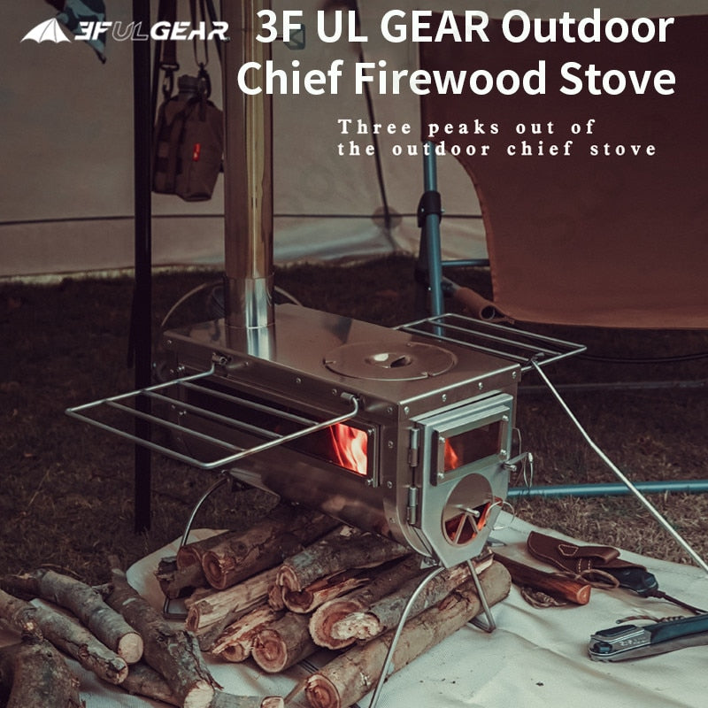 3F Ul Gear Outdoor Portable Folding Camping Firewood Stove 304 Stainless Steel Cooking Heating Picnic Multipurpose Stove - activesportslife