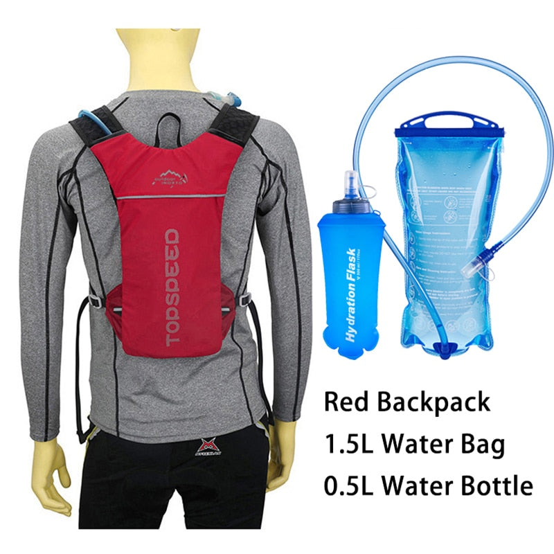 Ultra Lightweight Trail Running Backpack Outdoor Sport Cycling Hydration Vest Pack Rucksack Bag 1.5L Water Bag - activesportslife