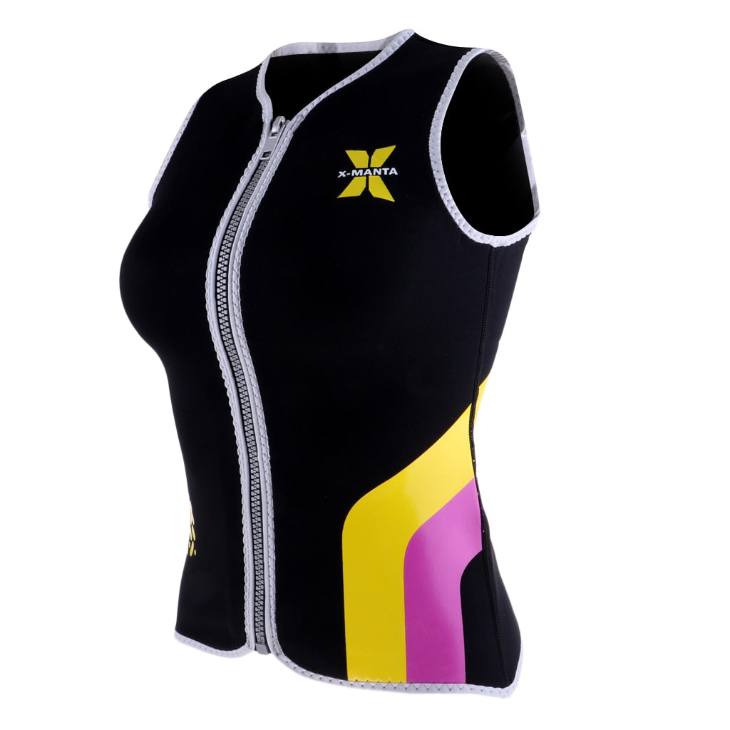 Women's Wetsuits Top Premium Neoprene 3mm Zipper Wetsuit Vest - activesportslife