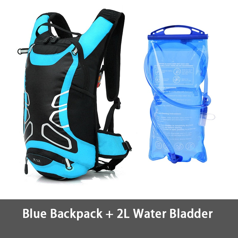 12L Cycling Hydration Backpack Outdoor Sport Night Reflective Backpack With Optional 2L Bladder Water Bag - activesportslife