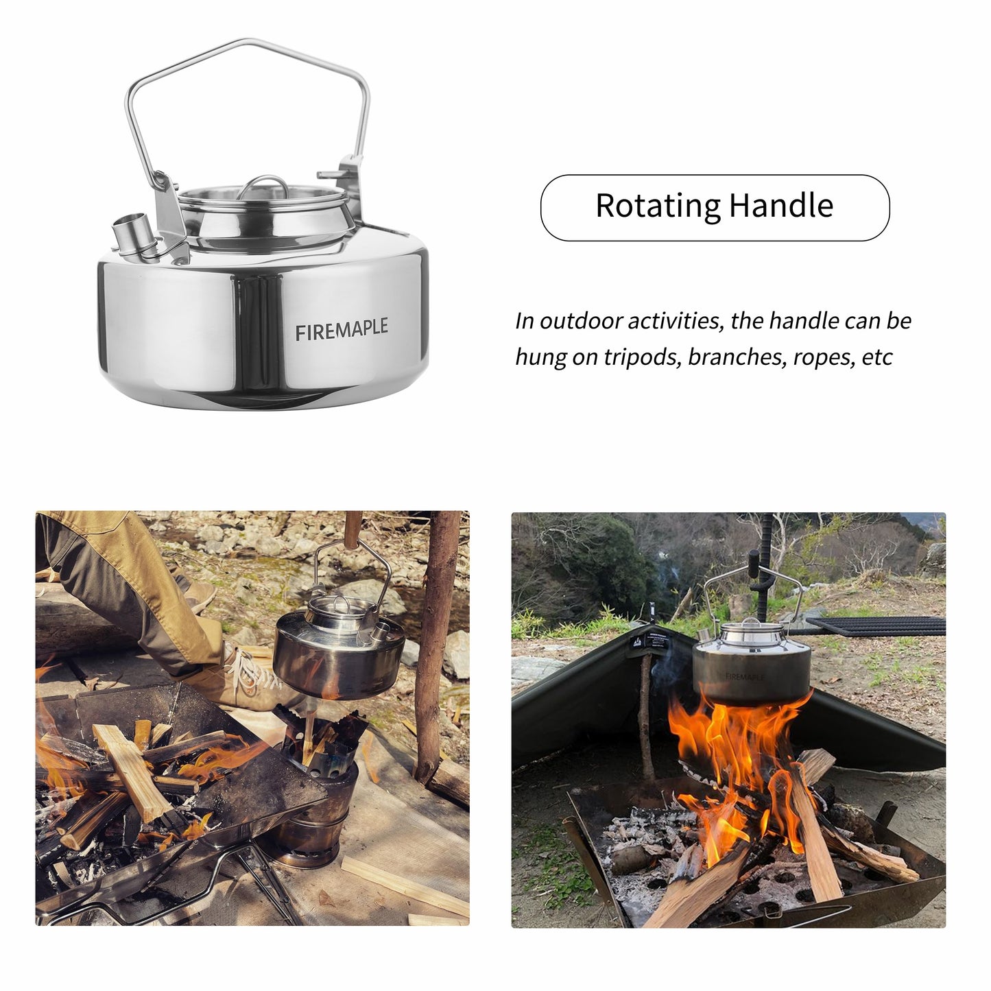 Fire Maple Antarctic Stainless Steel Backpacking Camping Kettle Bushcraft Gear Durable Teapot High Quality S304 1L 295g - activesportslife