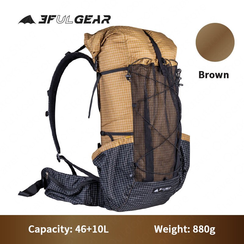 3F UL GEAR QIDIAN PRO Backpack 46+10L Ultralight 880g Outdoor Women/Men Sport Bag Wear Resistant Camping Bag Waterproof Travel - activesportslife