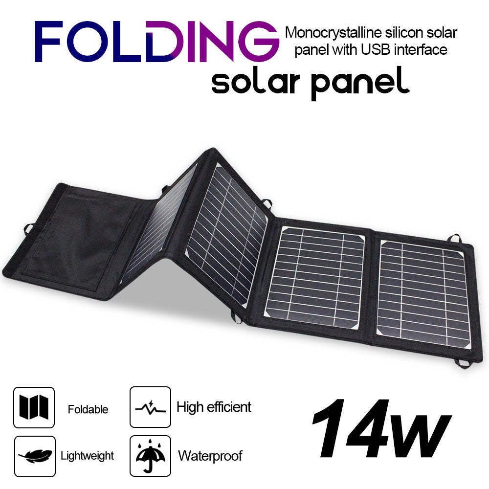 Upgraded 28W 21W 14W Portable Solar Panel Charger Double USB 5V 18V DC Camping Foldable Solar Panel Power Bank - activesportslife