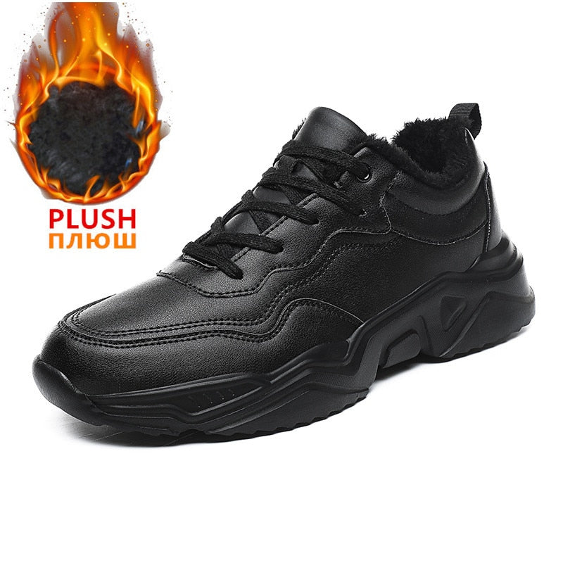 Men Running Shoes Athletic Sport Leather Lace-up Outdoor Sneakers Lightweight Gym - activesportslife