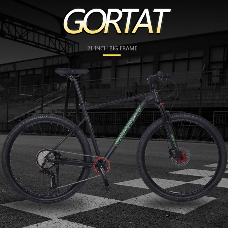 GORTAT Mountain Bike 21 Inch Frame Aluminum Alloy 10-Speed Double Oil Brake Front &Rear Quick Release - activesportslife