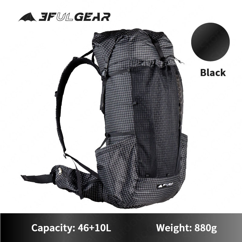 3F UL GEAR QIDIAN PRO Backpack 46+10L Ultralight 880g Outdoor Women/Men Sport Bag Wear Resistant Camping Bag Waterproof Travel - activesportslife