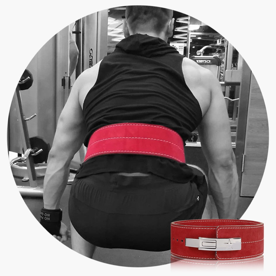 ROEGADYN Gym Body Belt Waist Support Leather Weight Lifting Belt Back Support - activesportslife