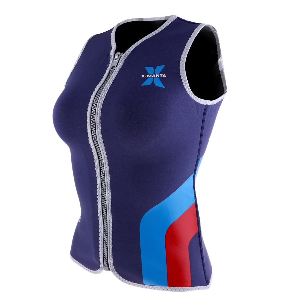 Women's Wetsuits Top Premium Neoprene 3mm Zipper Wetsuit Vest - activesportslife