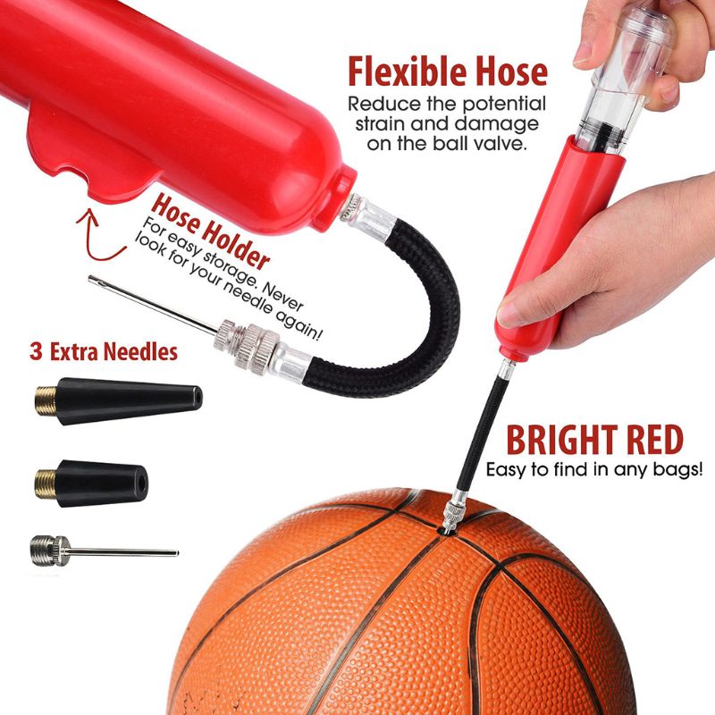 Portable Mini Ball Inflator Pump with Needle Nozzle Accessories - activesportslife