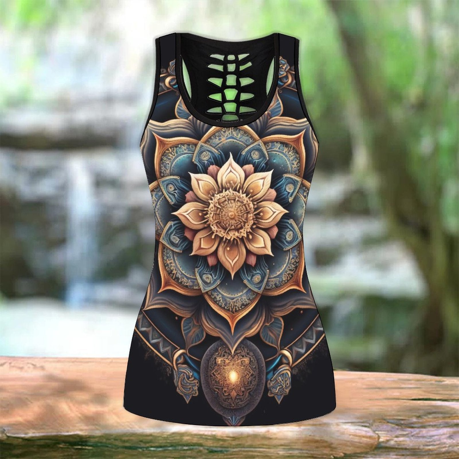 Women's Summer New Lotus Flower Print Sport Yoga Suit - activesportslife