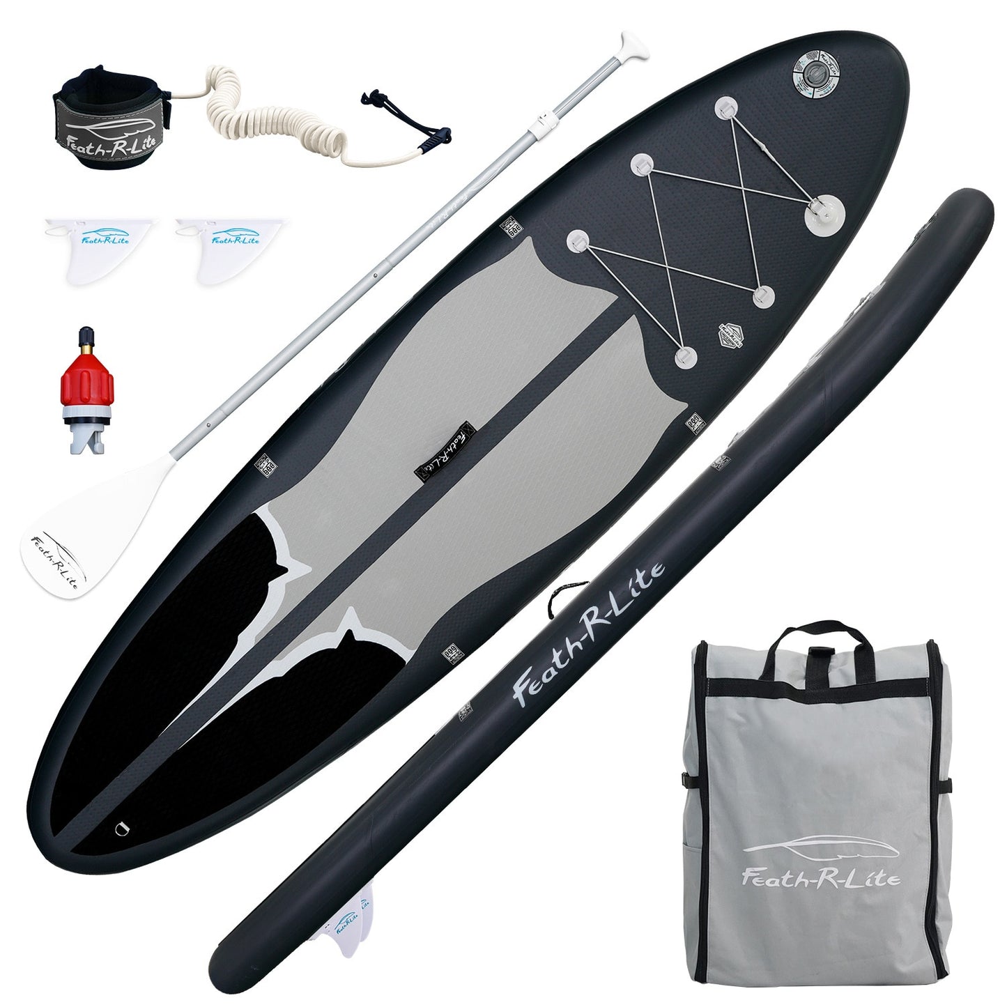 FEATH-R-LITE Inflatable Stand Up Paddle Board Adjustable Paddle - activesportslife