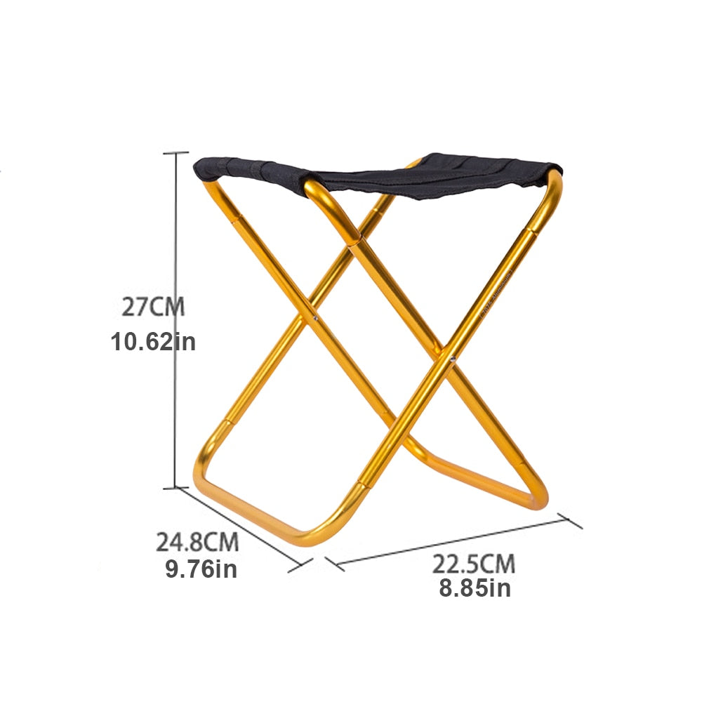 Outdoor Fishing Chair Aluminum Alloy Oxford Fabric Folding Stool Camping Hiking Foldable Seat - activesportslife