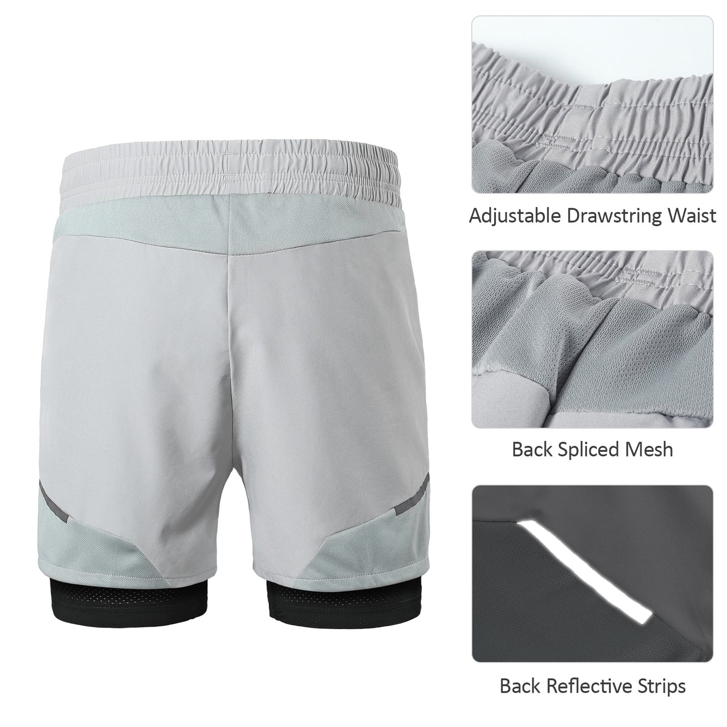 2-In-1 Mens Quick Dry Running Shorts