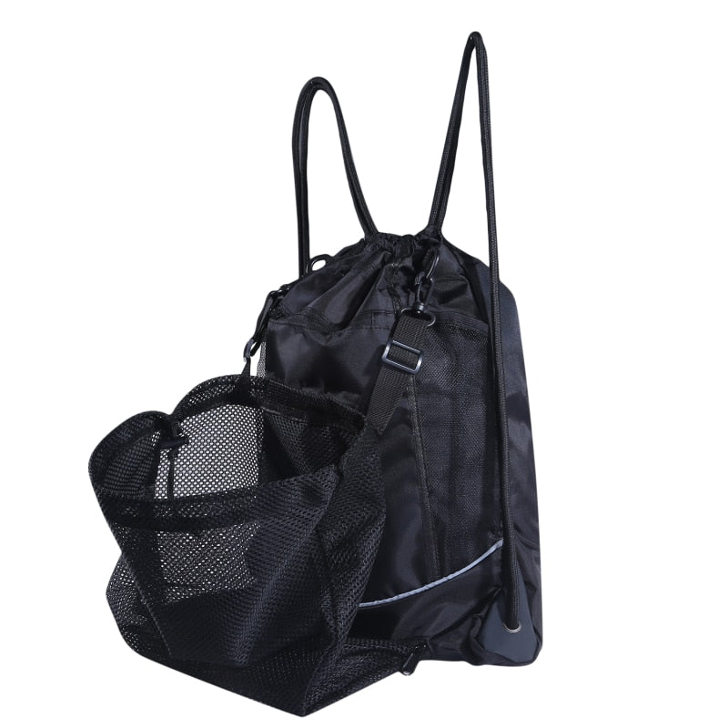 Portable Drawstring Basketball Backpack Mesh Bag - activesportslife