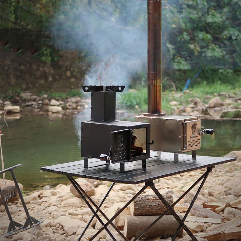 SmiloDon Camping Wood Burning Stove Portable Outdoor Firewood Stove For Picnic Cooking Camping - activesportslife