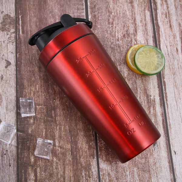 Stainless Steel Shaker Bottle Whey Protein Blender Mixing Bottles Gym Sport Travel - activesportslife