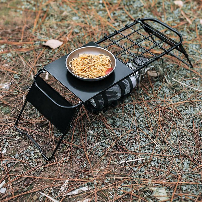 Folding Camping Grill Adjustable Height Fire Cooking Grate Metal Folding Table Camping - activesportslife