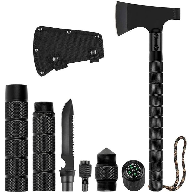 Survival Camping Axe Foldable Tactical Axe Multi Tool Emergency Gear Outdoor Tomahawk Wild Hatchet AX - activesportslife