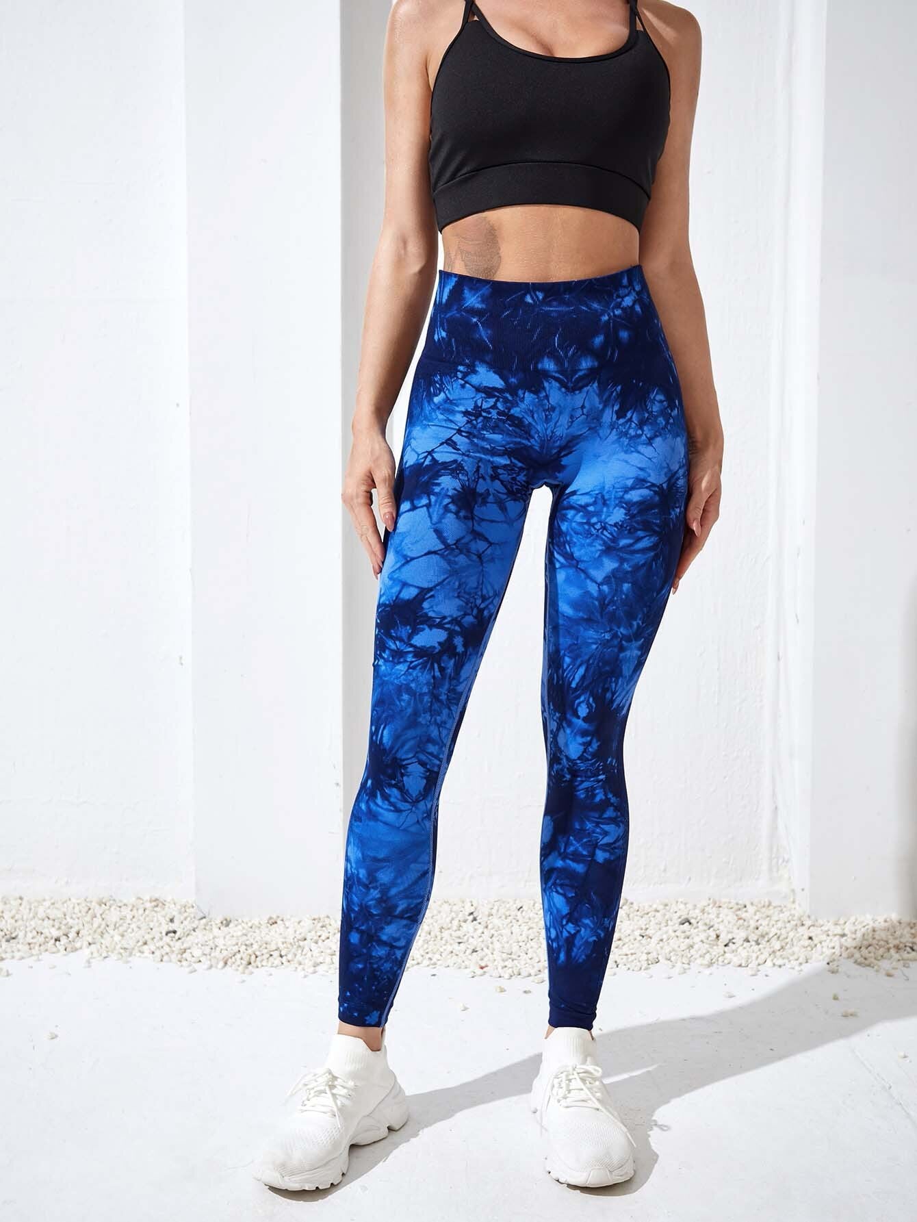 Tie Dye Yoga Sport Leggings Women Seamless High Waist Push Up Tights Gym Clothing - activesportslife