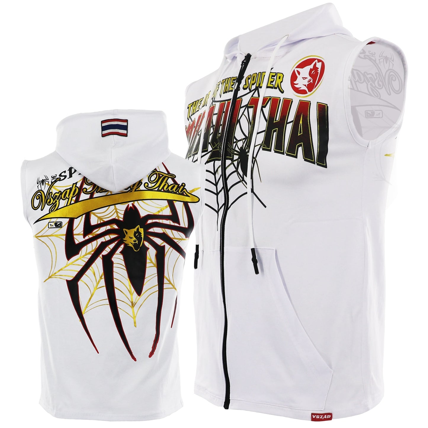 VSZAP Thai Tiger T-shirt Muay Thai Sleeveless Stretch Boxing Vest Training Male Fitness Sport Fight MMA Sports Clothes - activesportslife