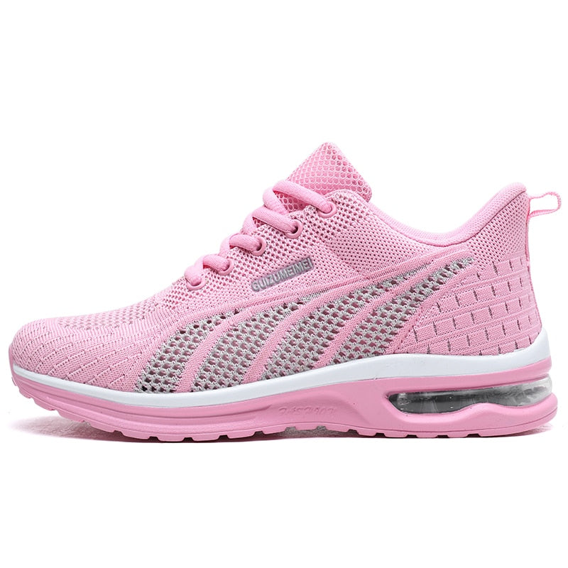 New Running Shoes Ladies Breathable Light Mesh Air Cushion Women Sports Shoes Lace Up - activesportslife