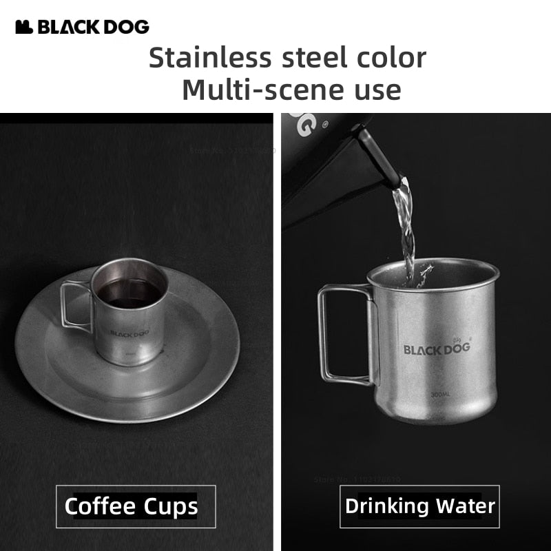 Naturehike Blackdog 304 Stainless Steel Tableware Camping 300ML Folding Cups Outdoor Gear - activesportslife