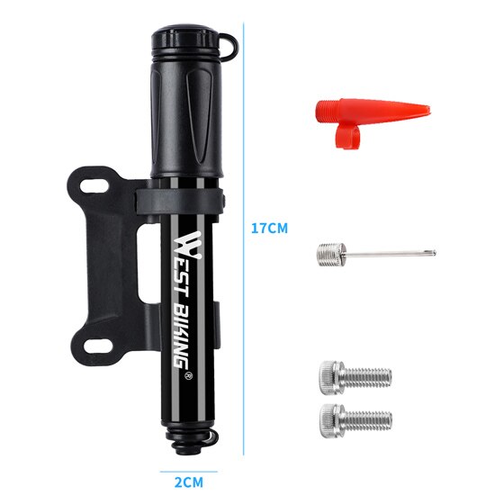 WEST BIKING 100Psi Mini Bike Pump Aluminum Alloy Bicycle Hand Air Pump Tire Inflator - activesportslife