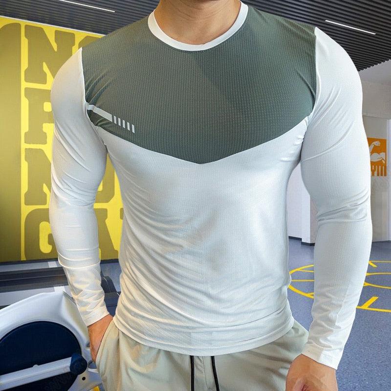 Mens Fitness Running Gym Compression Shirt Rash Guard Clothing - activesportslife