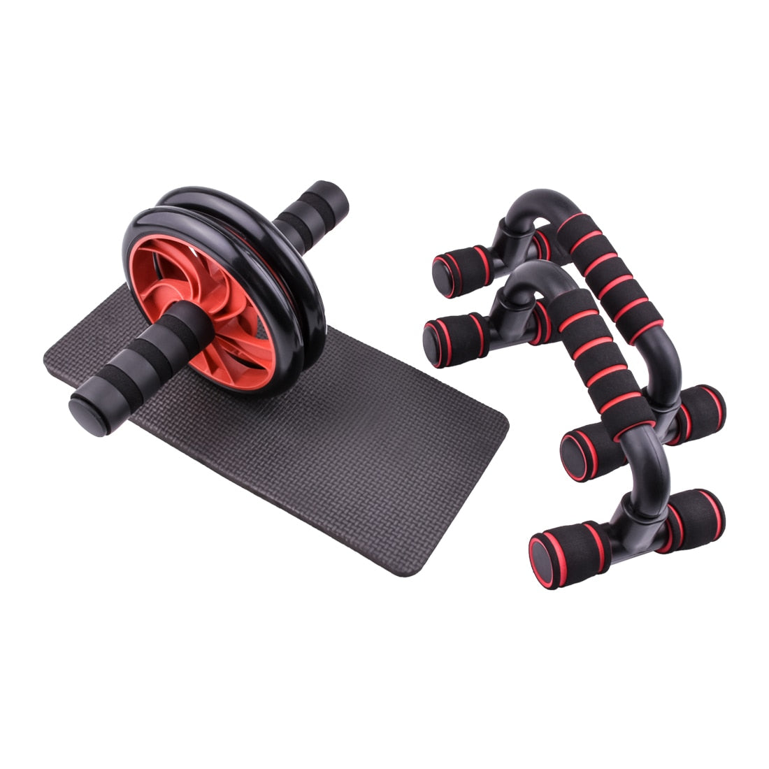 Ab Roller & Jump Rope No Noise Abdominal Wheel Roller with Mat - activesportslife