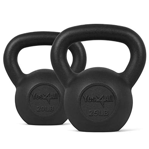 Cast Iron Kettlebell set, Black, 6PC Set, Includes 5-30lb - activesportslife