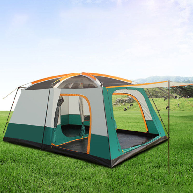 320X220X195cm Two-bedroom Tent Oversize for 5-8 Person Leisure Camping Double-plies Thick Rainproof - activesportslife