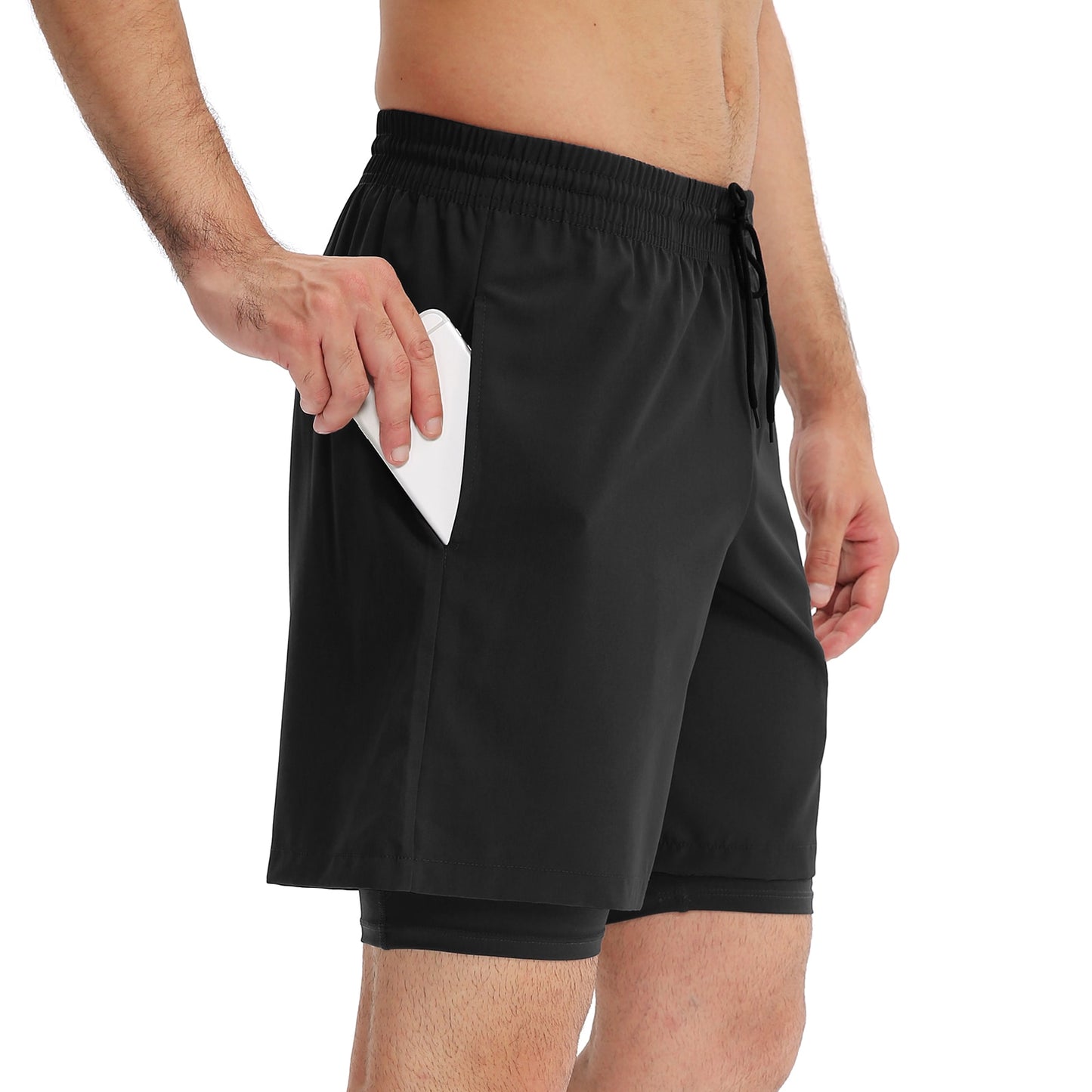 Men 2 in 1 Running Shorts Jogging Gym Fitness, Quick Dry - activesportslife