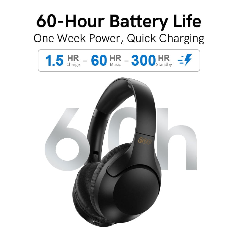 QCY H2 Wireless Headphones Bluetooth 5.3 Earphones BASS HIFI Stereo Headsets 78ms Low Latency 60-Hour Playtime - activesportslife