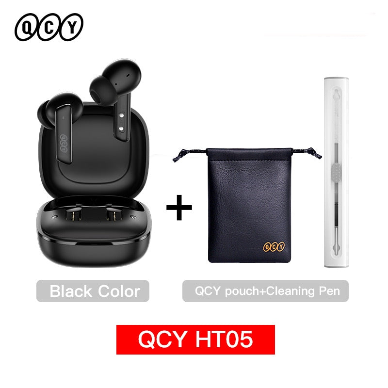 QCY HT05 ANC Wireless Earphone 40dB Noise Cancelling Bluetooth 5.2 Headphone 6 Mic ENC HD Call TWS  Transparency Mode - activesportslife