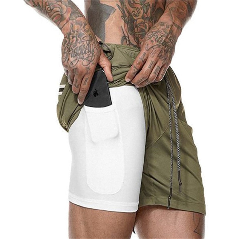 Men's Sport Shorts Double-deck - 2 In 1 - activesportslife