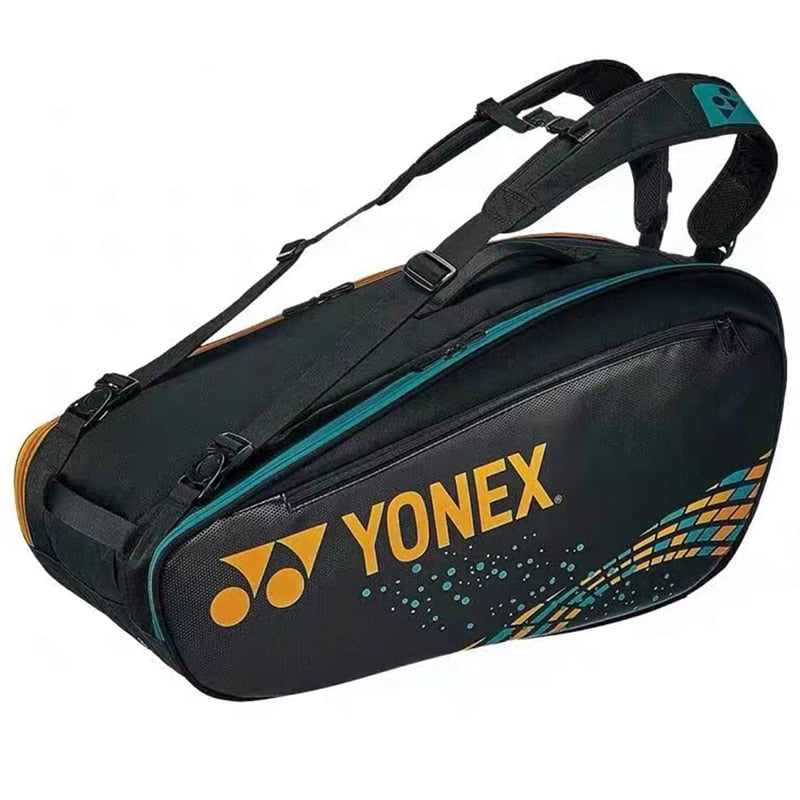 Original YONEX Ergonomic Design Tennis Backpack PU Large Racquet Bag Max 12pcs Rackets Badminton Bag for Training Equipment - activesportslife