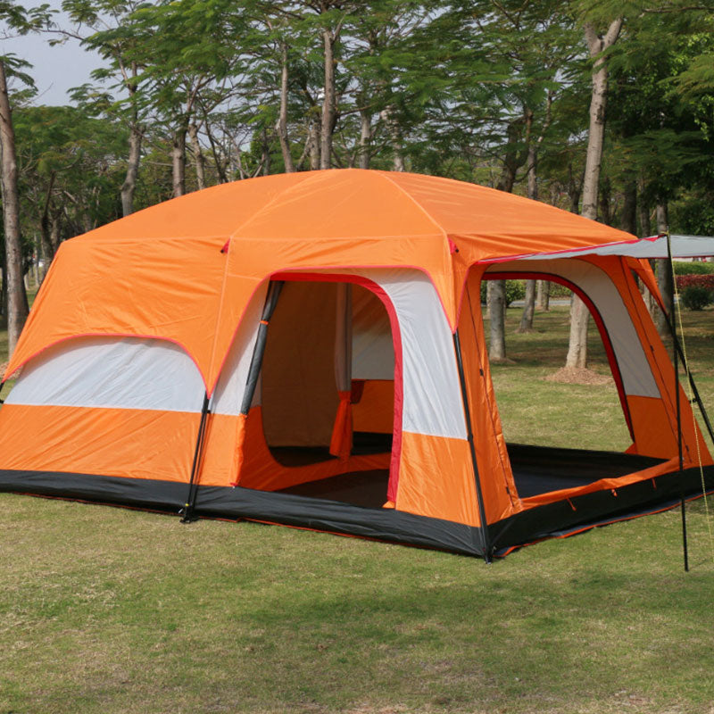 320X220X195cm Two-bedroom Tent Oversize for 5-8 Person Leisure Camping Double-plies Thick Rainproof - activesportslife