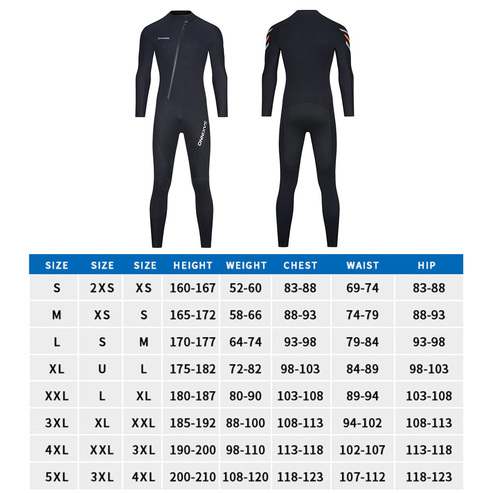 Neoprene Long Sleeve Diving Surfing Elastic Wetsuits - activesportslife