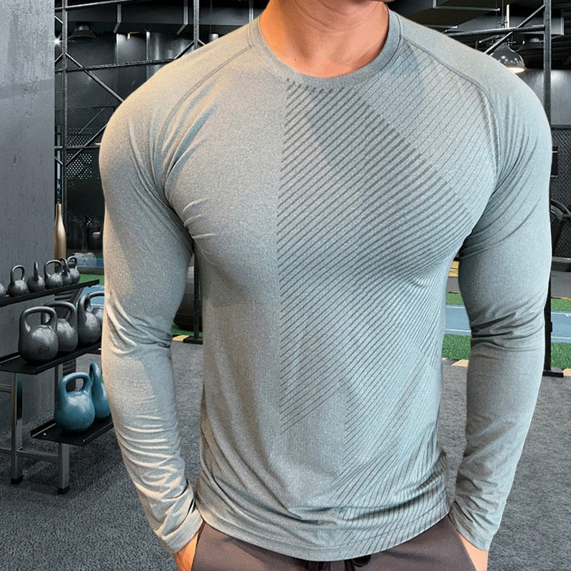 Mens Fitness Running Gym Compression Shirt Rash Guard Clothing - activesportslife