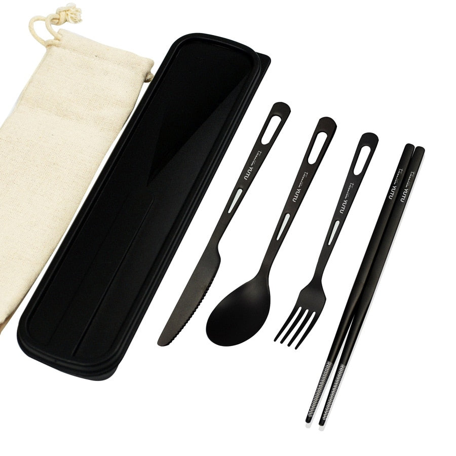 Pure Titanium Tableware Set Knife And Fork Spoon Chopsticks Camping Ultra Portable Cutlery Set - activesportslife