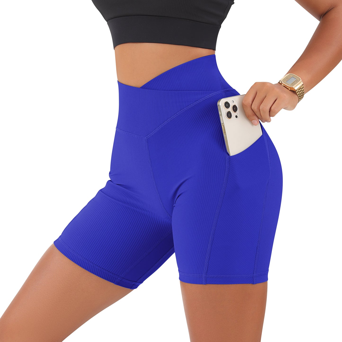 Crossover Workout Gym Shorts Women Yoga Fitness Leggings Scrunch Butt Booty Shorts Seamless Short High Waist Shorts - activesportslife